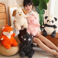 Sac à dos en peluche panda 3D mignon, personnalisable, animal en peluche doux avec de grands yeux pour enfants et adultes, 30 cm