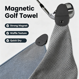 Toalla de Golf Magnética con Clip, Microfibra Tipo Waffle, Súper Absorbente, Secado Rápido, con Mosquetón para Golfistas, Venta al Por Mayor - Product Image 1