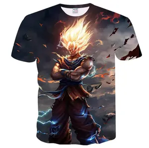 Ufopresente camiseta de manga curta unissex, camiseta 3d de dragon goku para verão