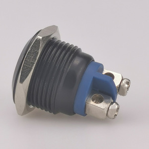 16mmブラックメタル酸化アルミニウムシルバーヘッド押しボタンスイッチ防水IP65電子3Aリセット1オープンワンクローズタイプ250V - Product Image 2