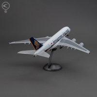 Avion radiocommandé avec lumière LED, modèle d'avion, échelle ABS 1/160, Collection de cadeaux d'affaires, avion, A380, singapour, taille 46cm