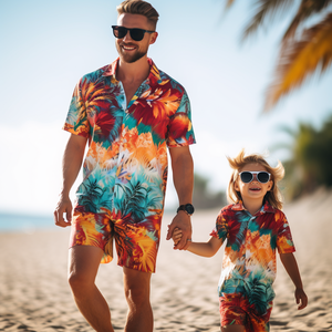 Conjunto de <span class=keywords><strong>Ropa</strong></span> de <span class=keywords><strong>Playa</strong></span> Hawaiana de Verano de Alta Calidad <span class=keywords><strong>para</strong></span> <span class=keywords><strong>Hombre</strong></span>, 2 Piezas, <span class=keywords><strong>Ropa</strong></span> de <span class=keywords><strong>Playa</strong></span> <span class=keywords><strong>para</strong></span> Niños, Conjunto de Camisa y Pantalones Cortos Hawaianos <span class=keywords><strong>para</strong></span> Niños - Product Image 5