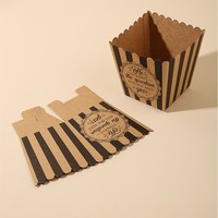 Vente en gros transfrontalière, boîte à popcorn carrée en papier kraft de couleur de la marque Haodong, emballage alimentaire jetable FP-04, commande personnalisée acceptée