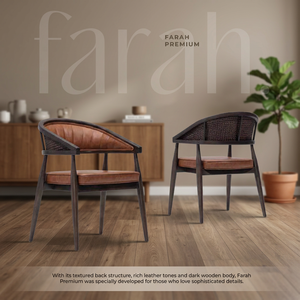 Chaise de salle à manger moderne en bois massif avec assise et dossier rembourrés, accent en rotin tressé pour mobilier de salle à manger - Product Image 3