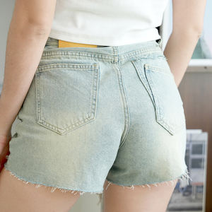 กางเกงยีนส์รัดรูปเอวสูงแบบลำลองของผู้หญิงกางเกงยีนส์ทรงหลวมสไตล์สตรีทตกแต่งวินเทจกางเกงขาสั้นรัดรูปฤดูร้อน - Product Image 4