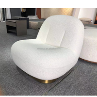 Fauteuils de salon de luxe modernes blancs en tissu, fauteuils pivotants en velours, chaises nordiques – Vente en gros usine