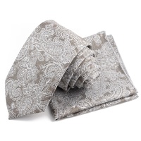 Ensemble cravate et pochette de costume 2 pièces pour homme, motif cachemire, luxe, bleu, marron, gris, pour mariage, cadeau pour homme, cravate de créateur de mode pour affaires et soirées