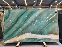 Dalle de quartzite vert émeraude naturel, carrelage en marbre vert jade, pierre de décoration pour mur de fond de villa de luxe et comptoir