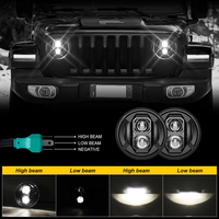 Système d'éclairage automobile phare rond à anneau de Halo de faisceau haut et bas de 7 pouces phare de voiture à Led pour Jeep Wrangler Jk phares de moto