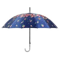 Parapluie bâton en métal coloré élégant Guatemala tache Poly rond 16 côtes noir parapluie droit dans un parapluie design coloré