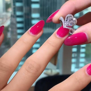 Anello a Forma di Cuore per Donne, Carino con Cristallo, Regolabile, Alla Moda, Romantico, Regalo di San Valentino, Gioiello per Coppie - Product Image 3