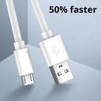 Câble USB de charge rapide Android 2A blanc 1m/1,5m/2m pour téléphones mobiles gratuit