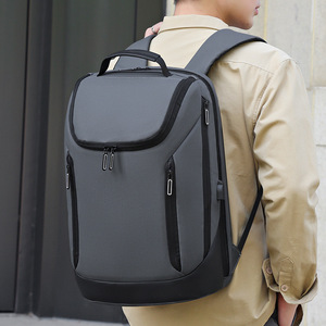 High-End Men's Simple Casual Fashion Backpack Multi-Functional Business Bag Waterproof New Cross-Border Polyester - Product Image 3