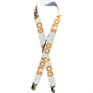 Correa para bolso con diseño a cuadros azul y blanco de Tennessee, 49 x 1.75, de algodón, bordada a mano, estilo universitario, para el día del partido en Texas - Product Image 4