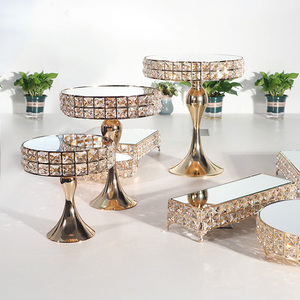 Soporte de <span class=keywords><strong>Pastel</strong></span> de Metal y Cristal para Pasteles de Boda, Accesorios para Pasteles, Suministros para Hoteles y Fiestas de Boda, Año Nuevo 2021 - Product Image 3