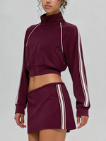 Ensemble de survêtement Aoyema rayé avec jupe, short, veste et pantalon, veste courte et pantalon large