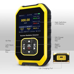 Monitor de Radiación Radioactiva de Alta Calidad, Unidades Conmutables Beta, Gamma y Rayos X, Contador Geiger Recargable, Uso Doméstico - Product Image 6