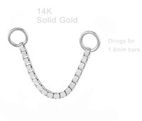 Boîte en métal éternel 14K, bijoux pour boîte en or blanc, Piercing, chaîne