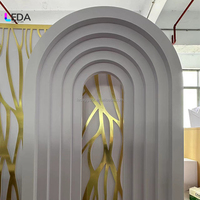 Arche de mariage personnalisable de luxe en PVC blanc 3D stéréoscopique, panneau de décoration de fond de mariage
