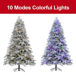 <span class=keywords><strong>Prix</strong></span> de gros : Arbre de Noël artificiel floqué vert de <span class=keywords><strong>2</strong></span>,7 m avec 10 fonctions lumineuses, en PE et PVC mélangés, pour décoration de Noël - Product Image 4