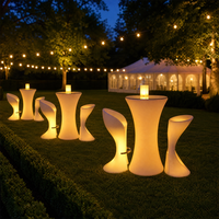 Meubles de bar LED, tables de fête pour boîte de nuit, événements, banquets, tabourets de bar portables, table à cocktails lumineuse 16 couleurs, table moderne RGB