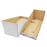 Boîte de présentation trapézoïdale en papier ondulé blanc pliable, emballage pour collations de restauration rapide, impression personnalisée, écologique, haute qualité