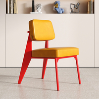 Chaise de salle à manger et tabouret Memphis de style italien, écologiques, avec structure métallique, design moderne, couleur tendance, mobilier de maison