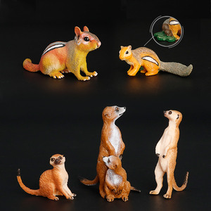 Figurines d'animaux en PVC solide en gros, panda roux, koala, écureuil, castor, figurines d'animaux en plastique, jouets - Product Image 3