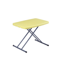 Mini table en plastique pliante en polyéthylène haute densité blanc portable à hauteur réglable