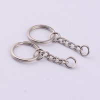 20mm Metall-Flachschlüsselring mit Kette für Schlüsselanhänger-Zubehör
