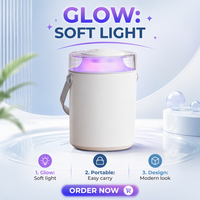 Humidificateur à impulsion à brume froide avec barre d'oxygène et veilleuse, alimenté par USB, petit et silencieux (<36 dB) pour la maison/le bureau