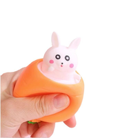 Jouets à presser amusants en forme de carotte, lapin, écureuil, anti-stress, amusants à pincer, balles anti-stress, jouets de farce, jouets sensoriels, cadeaux