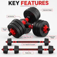 Ensemble d'haltères en ciment 10kg 15kg 20kg 30kg 50kg, Haltères, Kettlebell et Barre de musculation, Ensemble d'entraînement de force trois-en-un
