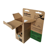 Boîte de présentation marron en carton kraft avec logo personnalisé Protection de l'environnement Boîte en papier kraft boîte à crochet promotion