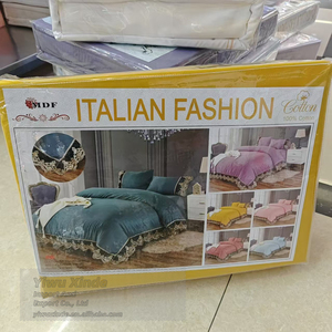 库存棉羽绒被套非洲床上用品套装迪拜时尚床单 - Product Image 2