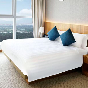 Bộ Ga Giường Khách Sạn Kẻ Sọc 3Cm Màu Trắng Vải Bông 100% Kích Thước Lớn Cỡ Lớn Chất Lượng Cao Tùy Chỉnh OEM - Product Image 4