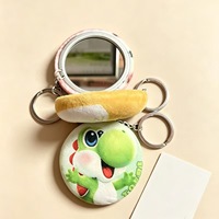 Badge porte-clés miroir en alliage de zinc, petit, durable et économique, avec logo personnalisé, breloque en peluche, pendentif de sac