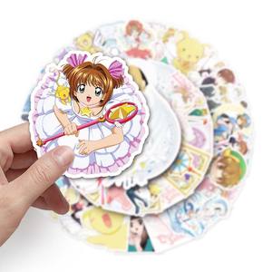 50 pièces ventes d'usine japonais Anime filles Clow <span class=keywords><strong>carte</strong></span> décalcomanies Cardcaptor <span class=keywords><strong>Sakura</strong></span> autocollant pour ordinateur portable tasse Journal autocollant - Product Image 6