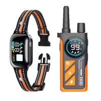 Collier de dressage à distance pour chien, étanche IPX7, rechargeable, en ABS et nylon, détection automatique des aboiements, pour 3 chiens, correction comportementale en extérieur