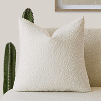 Housse de coussin carrée moderne texturée en bouclette douce pour la décoration d'hôtel et de maison