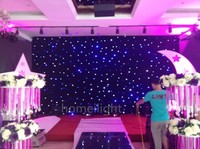 Toile de fond DMX taille personnalisée rideau étoile lumière LED tissu étoile LED pour mariage scène spectacle église