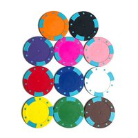 Tuiles de poker en argile durables à 3 bandes et 6 points, à motifs géométriques haute performance pour la conception moderne