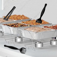 Kit de buffet professionnel pour hôtels et événements : Plateau de service, chauffe-plats, support de chafing dish et support de chafing jetable en fil métallique