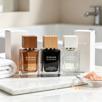 Vente en gros de flacons de parfum vides, flacon de parfum rectangulaire de 30 ml, flacon de parfum vintage transparent de 50 ml anti-fuite avec boîte