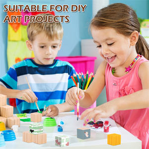 Vente en gros de cubes carrés en bois naturel non finis pour le bricolage et la fabrication de puzzles - Product Image 4