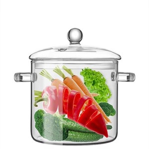 价格实惠的现代式大容量耐热洗碗机可用加厚玻璃锅具，带双把手和盖子 - Product Image 1