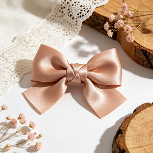 Ruban en satin rose café neutre minimaliste, nœud personnalisé en gros pour boîte cadeau de fête, décoration de bijoux - Product Image 3