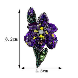 Fashionable Hole Ornaments Cartoon Purple Tail Flower Tassel Flower Rose <strong>Rice</strong> Bead Cloth Sticker <strong>Light</strong> Sew Glass Applique - Product Image 6