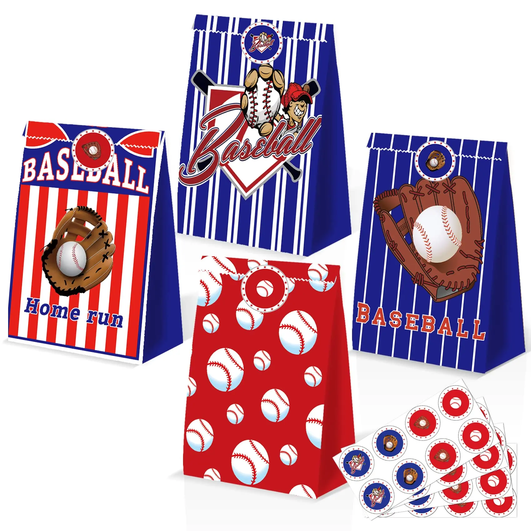 Baseball Paper Bag  Baseball Party Gift Bags For Snacks Candy For Kids Boys Girls Factory Manufacturer Birthday Gift Bag