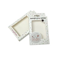 Boîtes d'emballage personnalisées pour sucettes de bébé, boîtes d'emballage pour attaches de sucettes avec fenêtre en PVC transparent